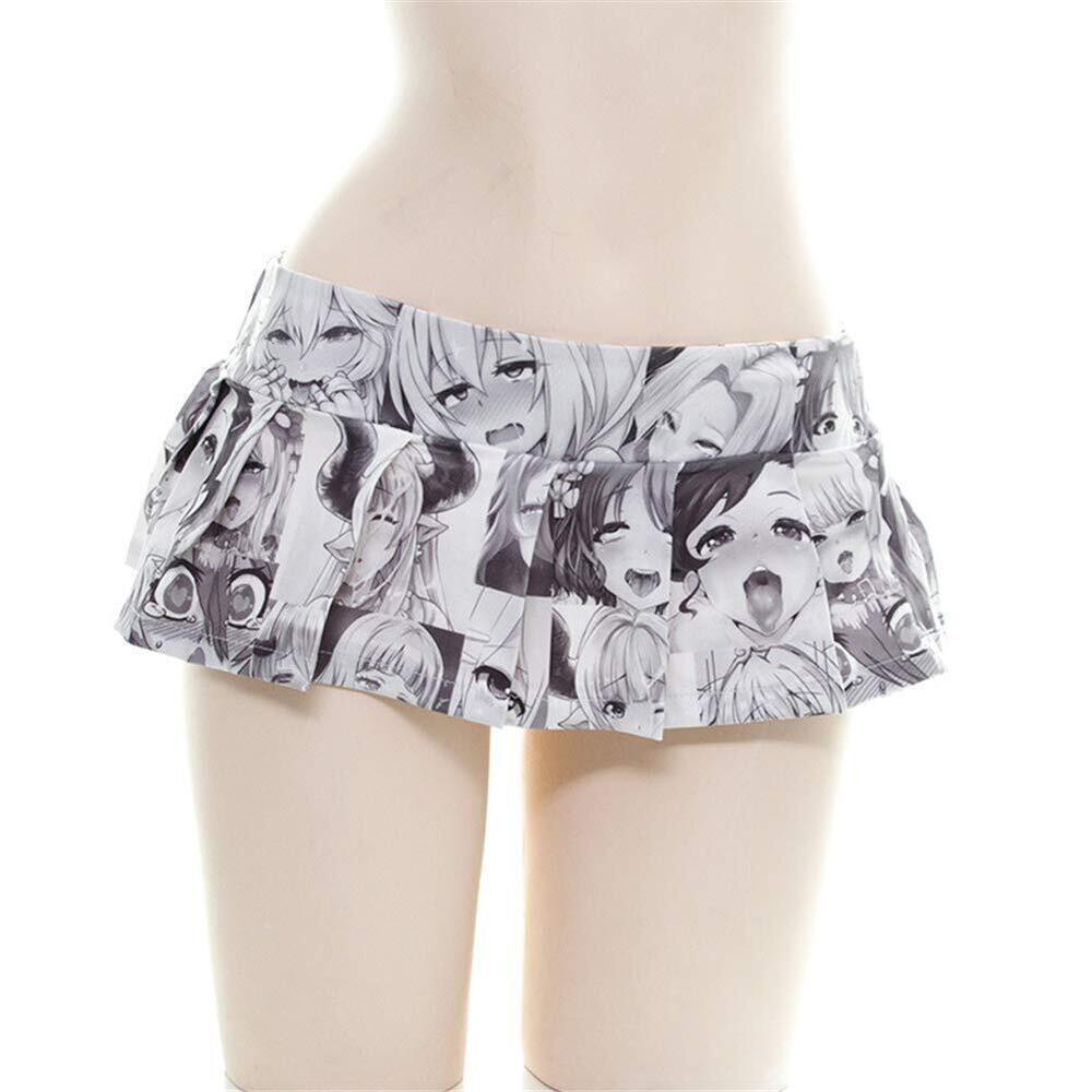 4042 Mini Skirt, Sexy Cosplay Japanese Schoolgirls Anime Print Pleated